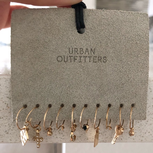 Urban Outfitters Jewelry - Delicate charm hoop earrings